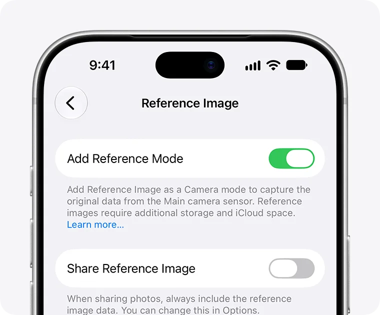 打开 Add Reference Mode 后,相机里才会出现 Reference 模式